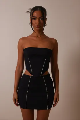 The Diamond seam set- Black