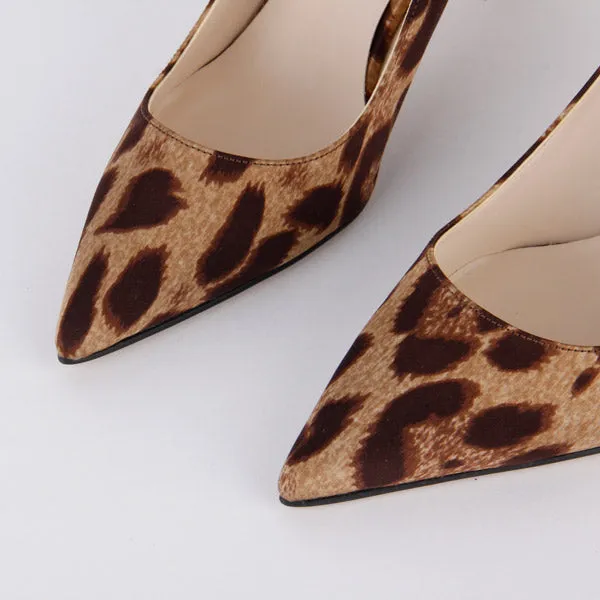 *UK size 2 - LONDON HEEL - leopard, 8cm heel (worn in photo shoot)