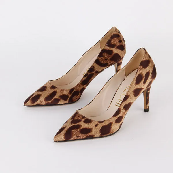 *UK size 2 - LONDON HEEL - leopard, 8cm heel (worn in photo shoot)