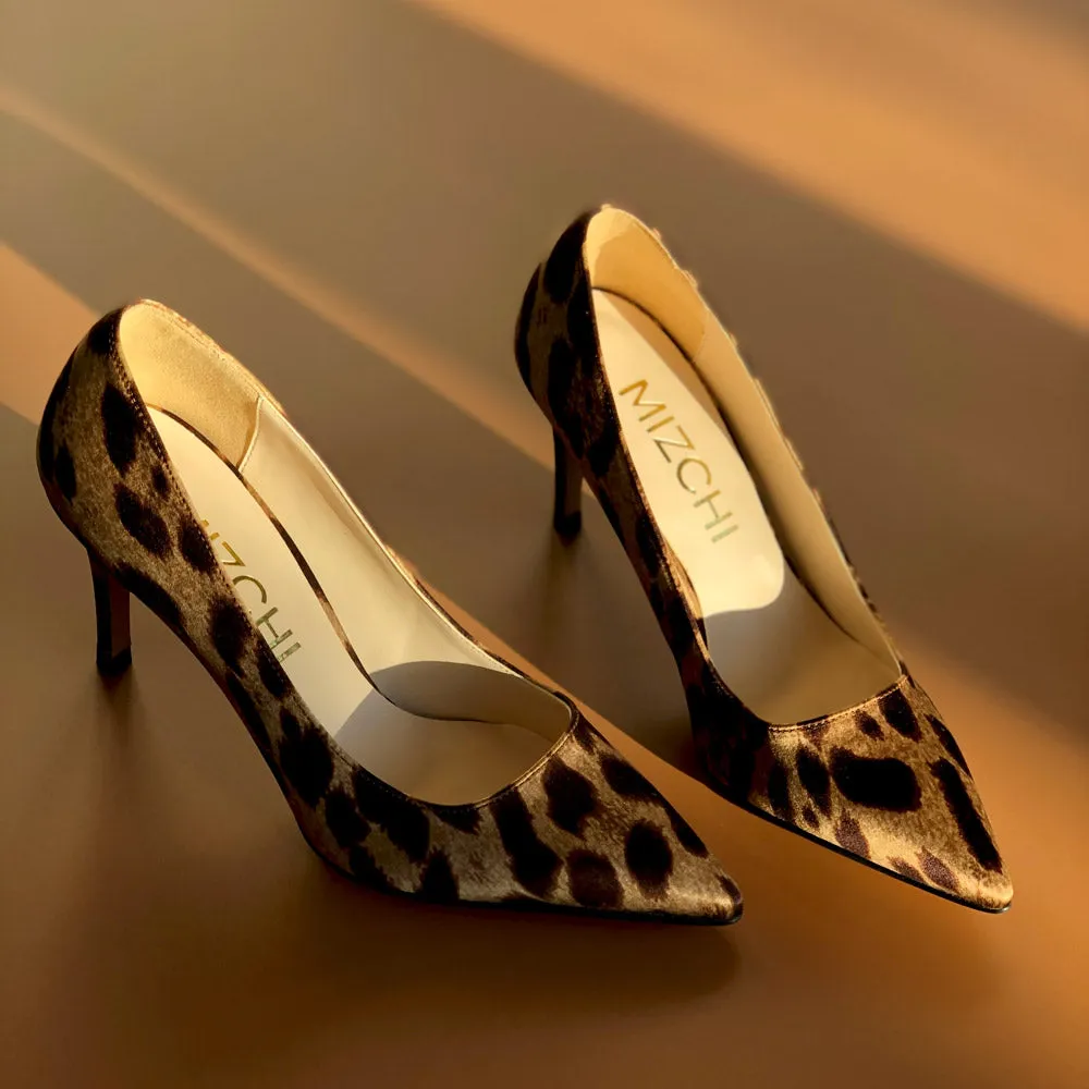 *UK size 2 - LONDON HEEL - leopard, 8cm heel (worn in photo shoot)