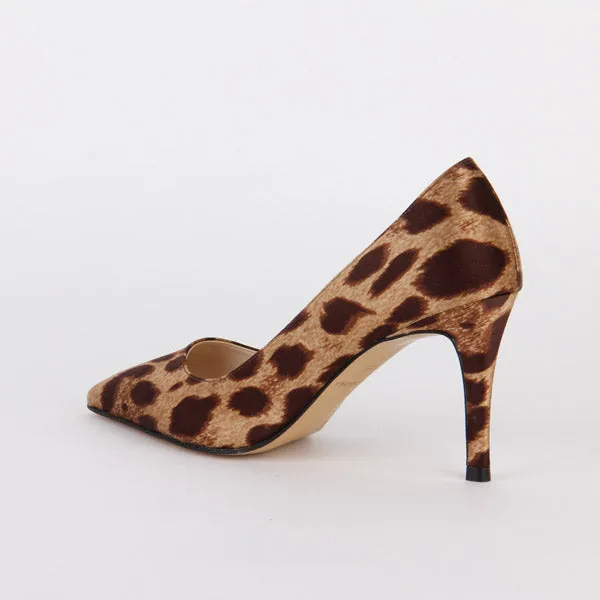 *UK size 2 - LONDON HEEL - leopard, 8cm heel (worn in photo shoot)