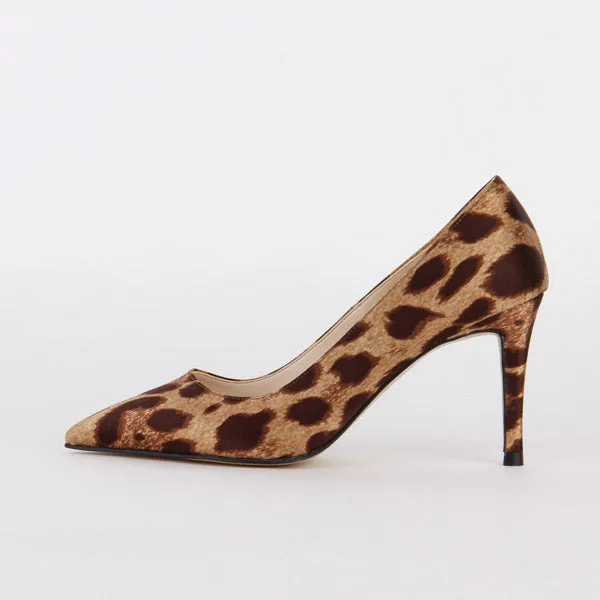 *UK size 2 - LONDON HEEL - leopard, 8cm heel (worn in photo shoot)