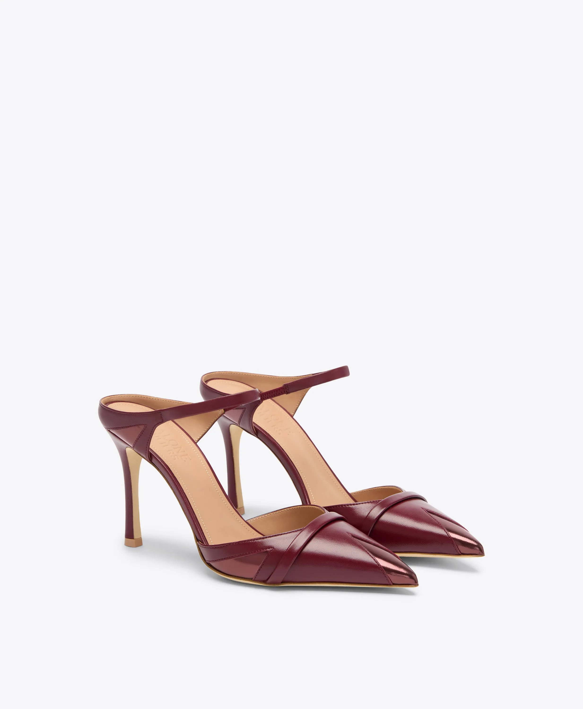 Uma 90 Red Leather Mules