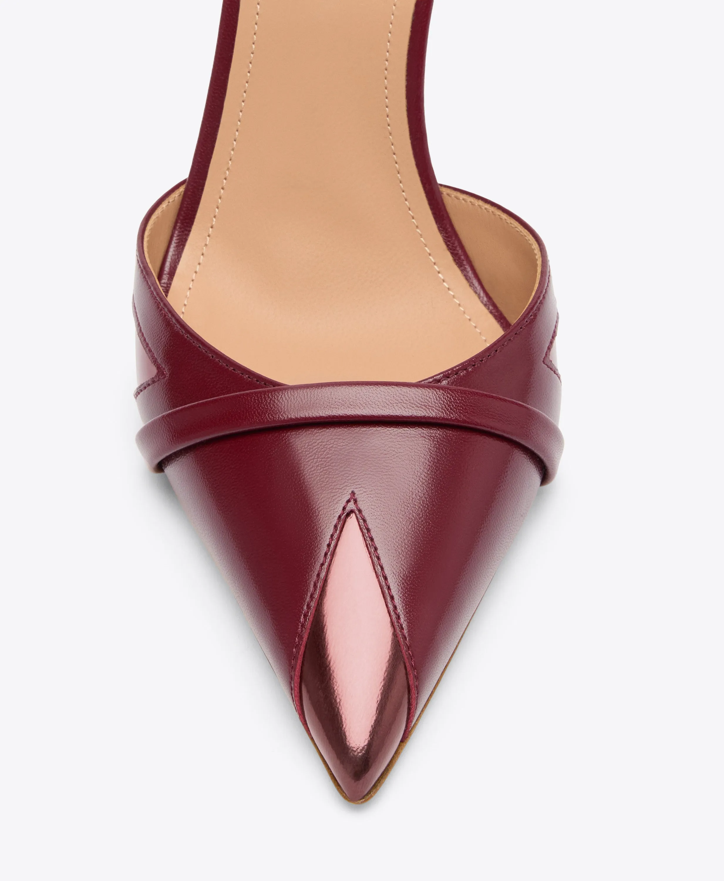 Uma 90 Red Leather Mules
