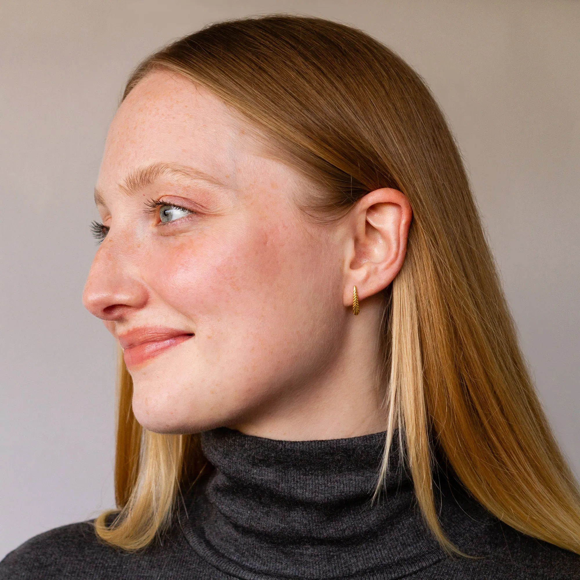 Vermeil Tapered Herringbone Stud Earrings