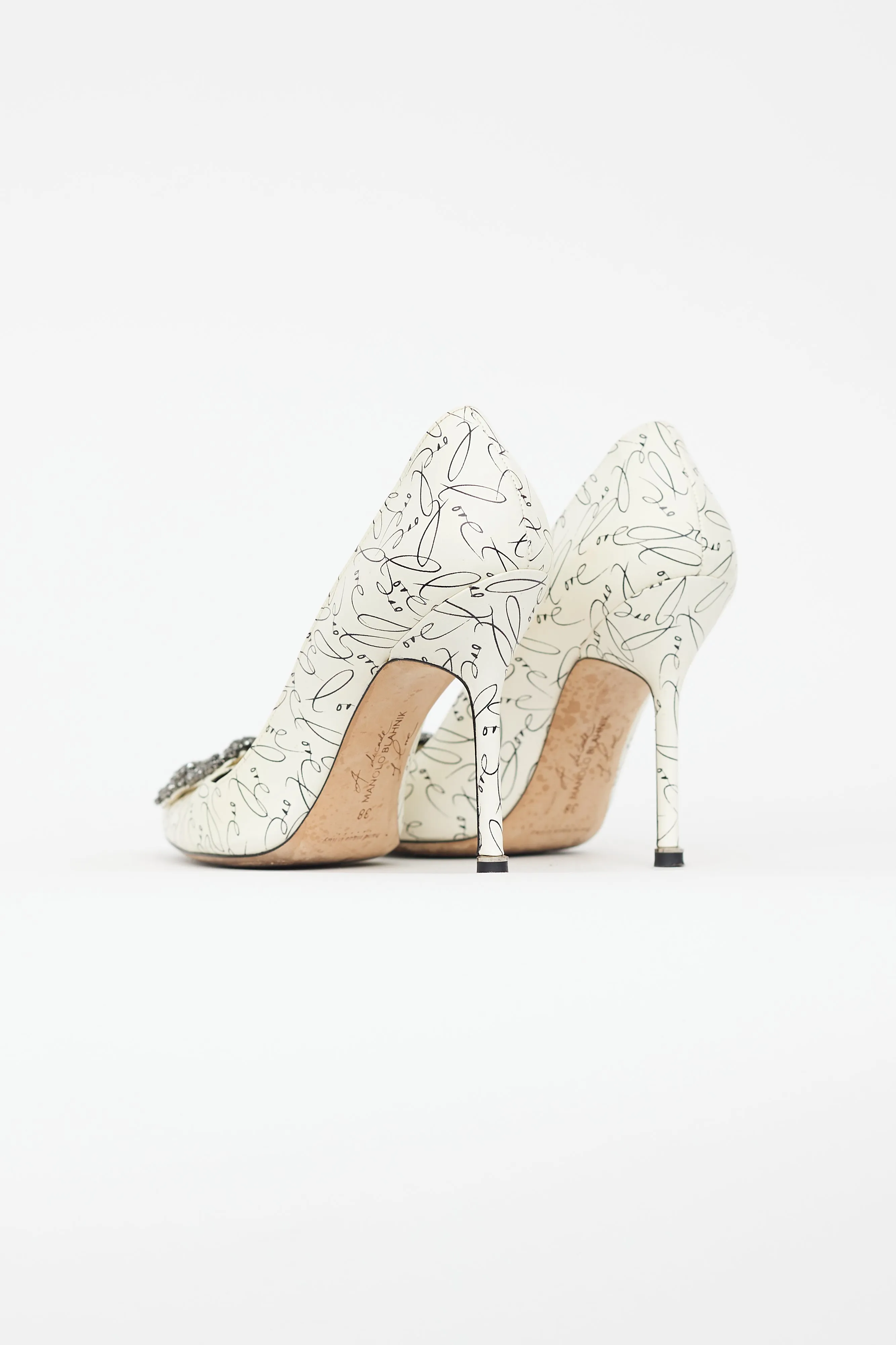 White & Black Hangisi Love Jewel Heel
