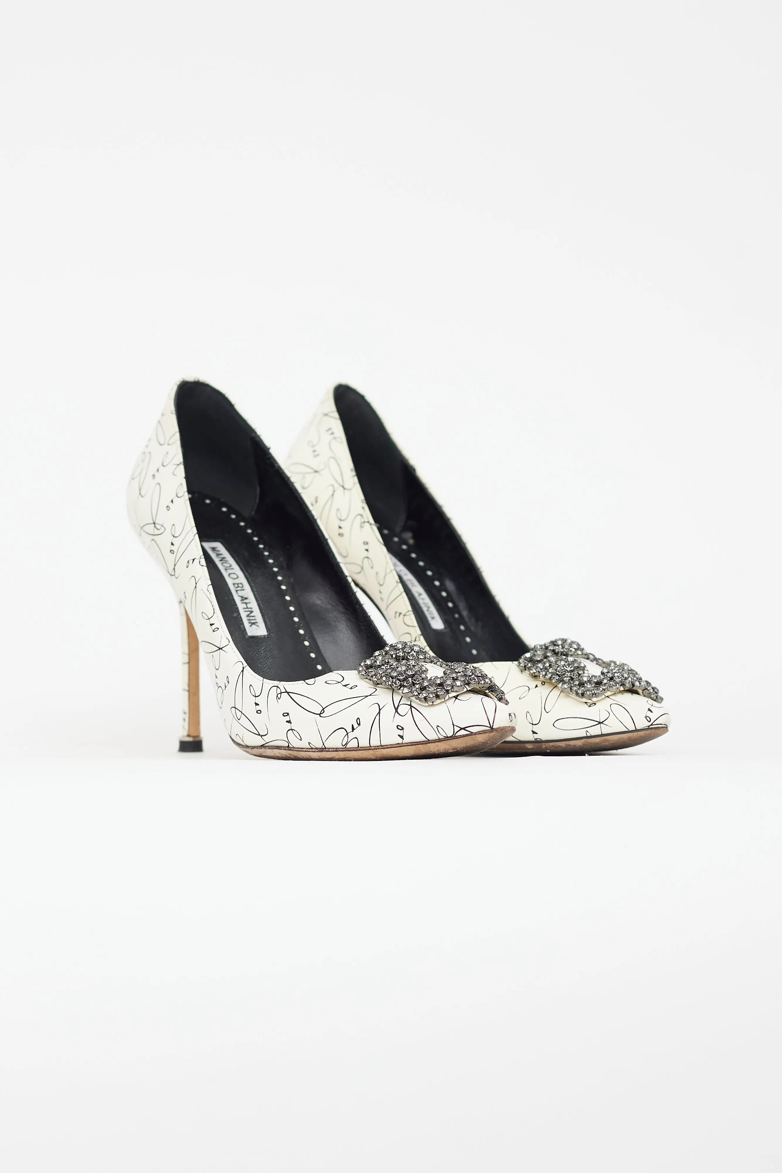 White & Black Hangisi Love Jewel Heel