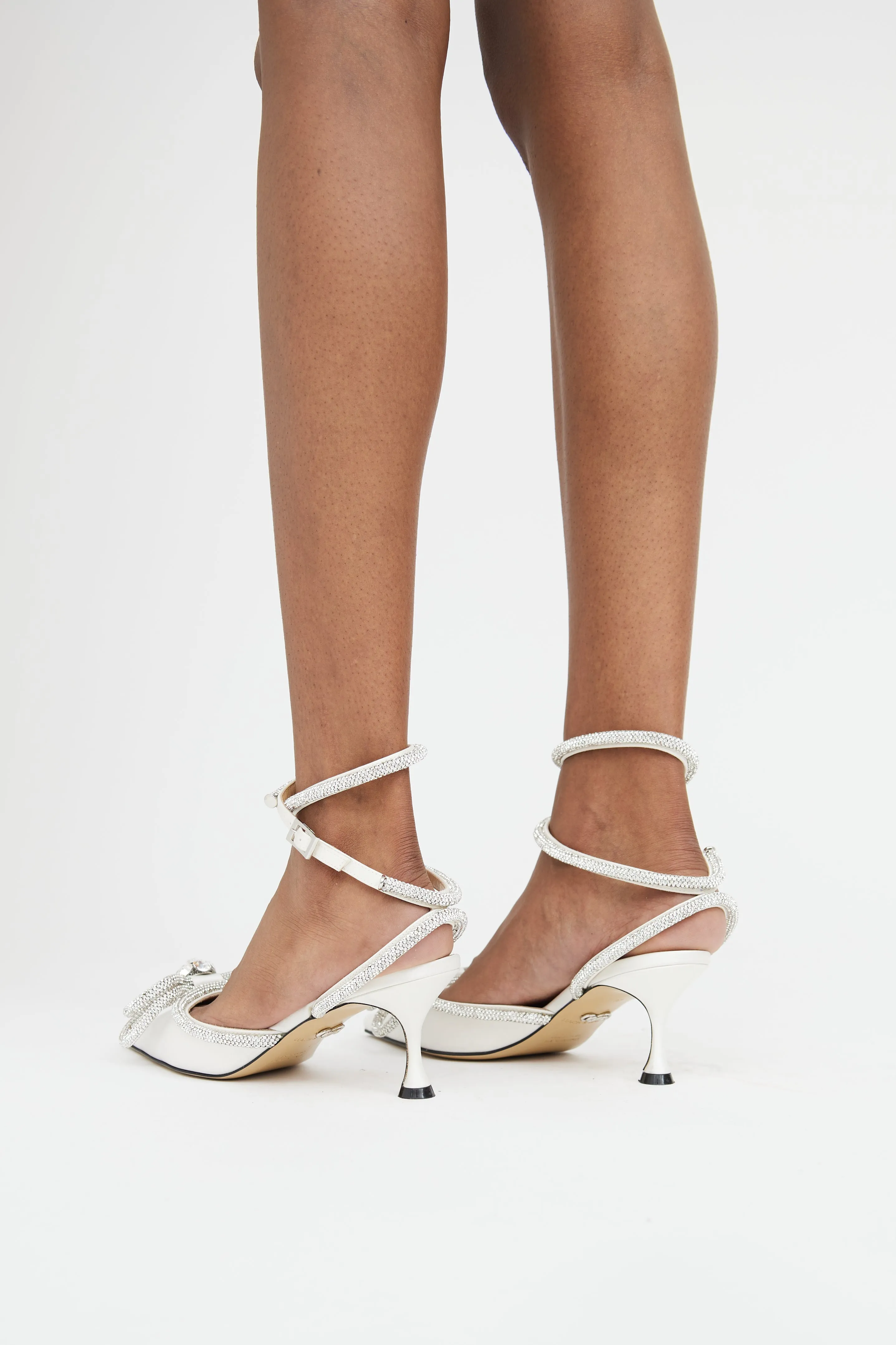 White & Silver Double Bow Pump